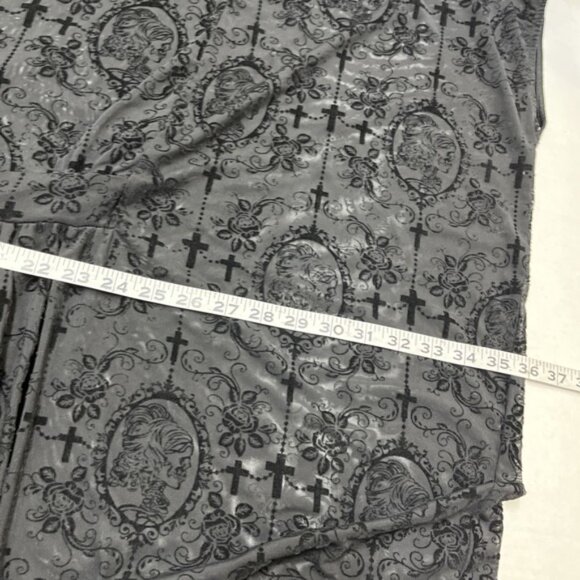 Unique Vintage Womens Plus OS Black Sheer Burnout Mesh Maxi Dress Witchy Grunge - Picture 10 of 10